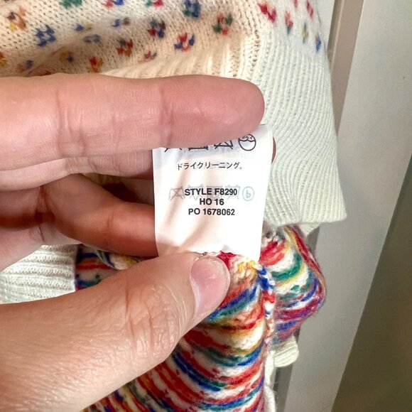 J. Crew Rainbow Fair Isle 100% Wool Crew Neck Chunky Long Sleeve Sweater S NWT - Picture 6 of 7